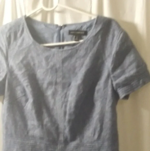 Banana Republic Light Blue Wool Classic Short-Sleeve Sheath Dres, Size 10 GUC - Picture 2 of 6